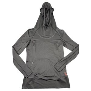 Heidi Klum x New Balance Running Hoodie Womens L Gray Scuba Performance Stretch